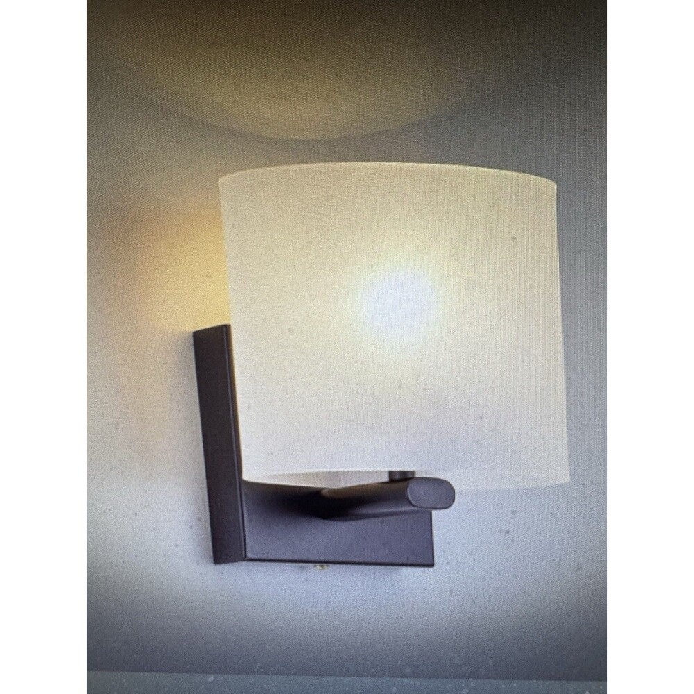 1 Light Vanity, Oil Rubbed Bronze with Flat Opal Glass
